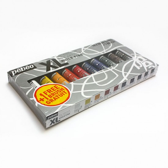 Set 10 Colors + Brush 20m XL Studio Oil Paintl 920111 / Pebeo